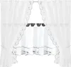 Gardinenset Voile mit Stangendurchzug Serie: Satin, Blumen Produktbild-Vorschau 1