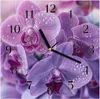 Wanduhr aus Glas mit Motiv Orchideenblüten- 30 x 30 cm - Produktbild-Vorschau 1