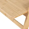 A close-up view of a wooden desk surface and its support structure. Podgląd zdjęcia produktu