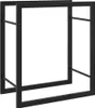 A black metal firewood rack is shown against a white background. Náhled obrázku produktu