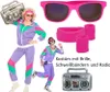 Uni Retro 80 er Jahre Trainingsanzug Set inkl. Brille, Produktbild-Vorschau 1