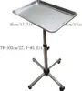 A silver rolling tray stand with dimensions indicated by text overlays. Náhled obrázku produktu