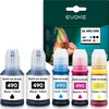 A set of refill ink bottles and their packaging. Produktbild-Vorschau