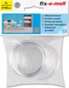 A packaging with multiple circular plastic coasters inside, along with product information and branding. Produktbild-Vorschau