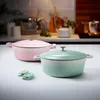 STONELINE® Cocotte Bräter Oval 32x25 cm Rosa | mit Deckel Produktbild-Vorschau 3