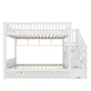 A white bunk bed with stairs and storage drawers, shown from the side against a white background. Anteprima dell’immagine prodotto