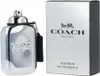 A bottle of Coach Platinum Eau de Parfum for men and its packaging are displayed against a white background. Anteprima dell’immagine prodotto