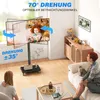 5Rcom TV-Ständer mit Rollen und Holzablage Geeignet für Produktbild-Vorschau 3