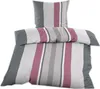 A duvet cover and pillowcase set with a striped pattern. Produktbild-Vorschau