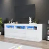 Hochglanz-TV-Schrank mit LED-Beleuchtung, 3 offenen Produktbild-Vorschau 12