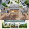Flieks Gartenlounge Set 4er Set, Gartenmöbel Set Rattan mit Produktbild-Vorschau 11