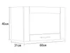 A line drawing of a kitchen cabinet with dimensions indicated. Produktbild-Vorschau