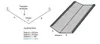 Diagram showing how to cut and assemble a roof flashing, with measurements and angles indicated. Produktbild-Vorschau