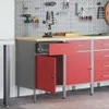 Banco da lavoro vidaXL con cassetti, 2 pezzi, rosso e Anteprima dell’immagine prodotto 2