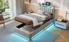 UnboxG Graues Samt-Einzelbett 90x200 cm mit Stauraum, Produktbild-Vorschau 15