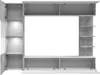 A modular living room wall unit with multiple shelves and cabinets, presented against a white background. Produktbild-Vorschau