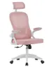A pink office chair with a white base and armrests, shown from a three-quarter angle against a white background. Podgląd zdjęcia produktu