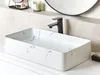 BELIANI Waschbecken Weiß Keramik Rechteckig 61x35cm Marmor Produktbild-Vorschau 2