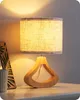 EDISHINE Nachttischlampe aus Holz, Tischlampe mit E27 Produktbild-Vorschau 2