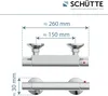 Diagrams showing the dimensions of a shower faucet. Produktbild-Vorschau