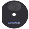 A circular black subwoofer with a speaker grille and a central hole, featuring brand text. Produktbild-Vorschau