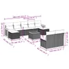 Design 10-tlg. Garten-Sofagarnitur mit Kissen Beige Poly Produktbild-Vorschau 9