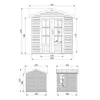 Gartenhaus Holz 4 m2 - H233 x 233 x 222 cm - Große Produktbild-Vorschau 3