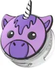 A close-up of a purple unicorn-shaped AirTag holder. Produktbild-Vorschau