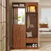 Kompaktgarderobe mit Spiegel und Sitzbank,Flurgarderobe mit Produktbild-Vorschau 2
