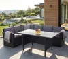 Schwarzes Polyrattan-Lounge-Esstischset dunkelgrau Produktbild-Vorschau 9