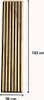 A vertical acoustic panel with wooden slats and black backing, with dimensions indicated. Produktbild-Vorschau