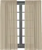 Two sheer curtains are shown hanging in front of a window. Produktbild-Vorschau