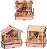 3 Stück LED Weihnachtsmarkthütte Holz beleuchtet Produktbild-Vorschau 1