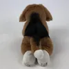 A plush toy dog, viewed from the back, sitting on a white background. Produktbild-Vorschau