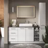 A modern bathroom vanity with a sink, mirror, and storage cabinets. Náhled obrázku produktu