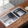Vestavěný kuchyňský dřez Umyvadlo z nerezové oceli Dvojité Náhled obrázku produktu 1