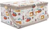A sewing basket with a pattern of sewing-related items. Produktbild-Vorschau