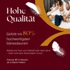 A family is in bed, with text overlay describing the product's quality and features. Voir les images du produit