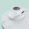 Tavolino Relaxdays effetto marmo, 2 ripiani, per soggiorno, Anteprima dell’immagine prodotto 5