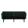 The back view of a teal futon sofa is shown against a white background. Anteprima dell’immagine prodotto