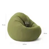 A green beanbag chair with dimensions indicated by lines and text. Produktbild-Vorschau