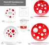 Pula rouge 30pcs service combiné vaisselle à pois points Voir les images du produit 5