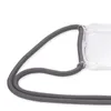 A close-up shot of a gray lanyard attached to a clear phone case. Produktbild-Vorschau