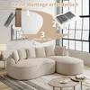 L-förmiges frameless Modulsofa, Chenille Cloud Sofa mit Produktbild-Vorschau 7