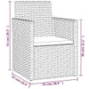 4-tlg. Garten-Lounge-Set mit Kissen Poly Rattan Grau Produktbild-Vorschau 9
