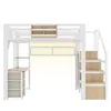 Flieks Etagenbett 140x200cm mit Schreibtisch und Led, Produktbild-Vorschau 5