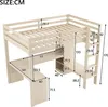 okwish Lit mezzanine 140x200 cm, avec bureau et étagères Voir les images du produit 4