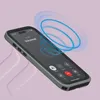 A smartphone case is shown on a pink background with abstract shapes. Blue sound waves emanate from the phone screen. Náhled obrázku produktu