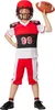 A young boy wearing an American football costume and holding a football. Produktbild-Vorschau