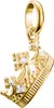 Charm pendentif, couronne avec pierres précieuses blanches, Voir les images du produit 3